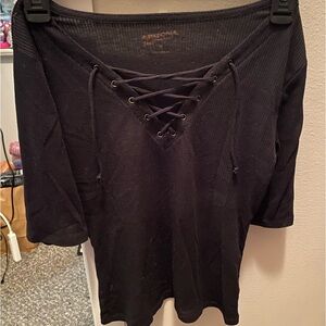 Arizona jeans co, lace up shirt